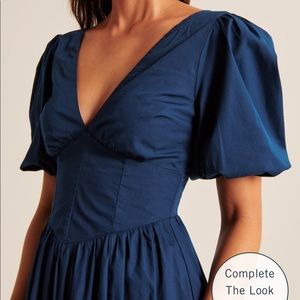 Abercrombie puff sleeve corset midi dress